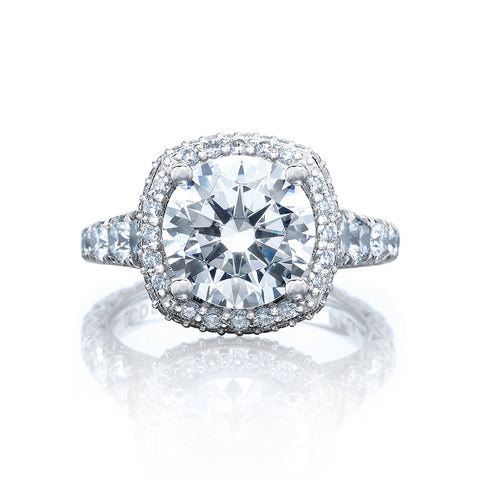 Tacori Platinum RoyalT Round Diamond Engagement Ring Setting  (2.01 CTW)