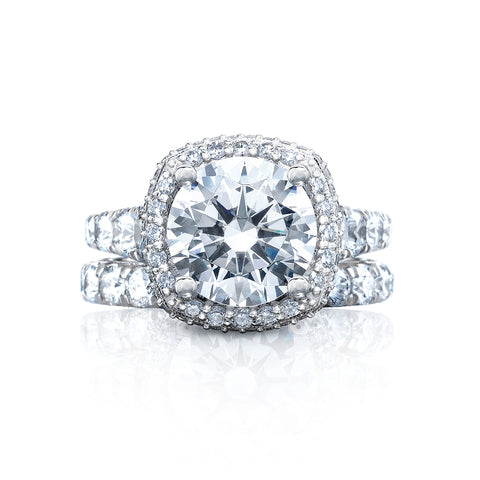 Tacori Platinum RoyalT Round Diamond Engagement Ring Setting  (2.01 CTW)