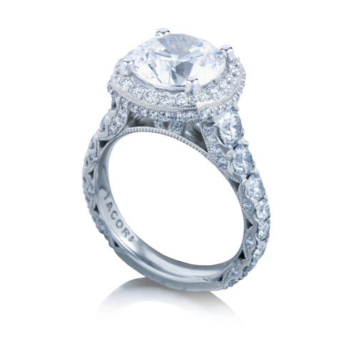 Tacori Platinum RoyalT Round Diamond Engagement Ring Setting  (2.01 CTW)