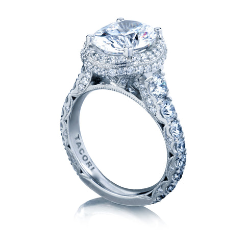 Tacori Platinum RoyalT Oval Diamond Engagement Ring Setting  (1.96 CTW)