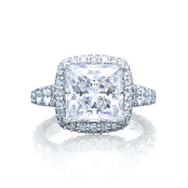 Tacori Platinum RoyalT Princess Diamond Engagement Ring Setting  (2.06 CTW)