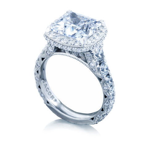 Tacori Platinum RoyalT Princess Diamond Engagement Ring Setting  (2.06 CTW)