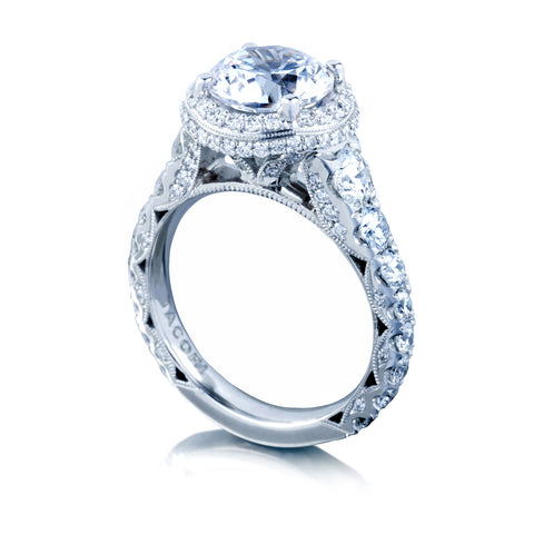 Tacori Platinum RoyalT Round Diamond Engagement Ring Setting  (1.92 CTW)