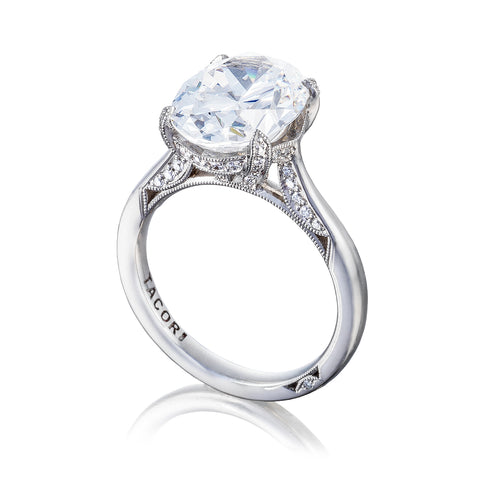 Tacori Platinum RoyalT Oval Diamond Engagement Ring Setting   (0.22 CTW)