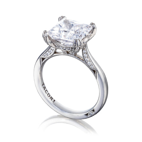 Tacori Platinum RoyalT Princess Diamond Engagement Ring Setting  (0.22 CTW)