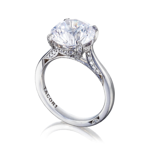 Tacori Platinum RoyalT Round Diamond Engagement Ring Setting  (0.22 CTW)