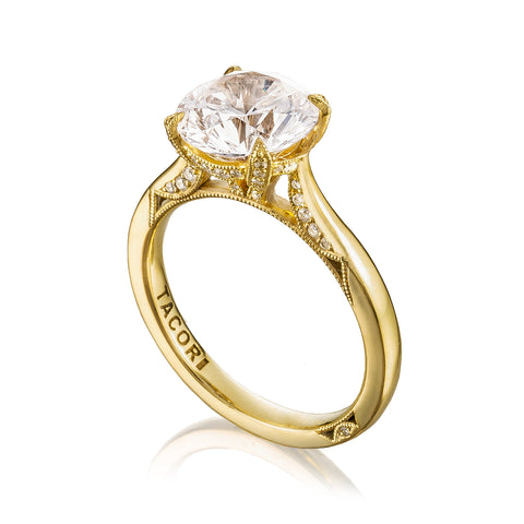 Tacori 18k Yellow Gold RoyalT Round Diamond Engagement Ring Setting  (0.22 CTW)