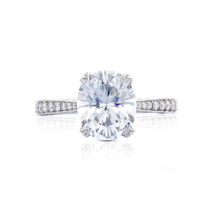 Tacori Platinum RoyalT Oval Diamond Engagement Ring Setting  (0.75 CTW)