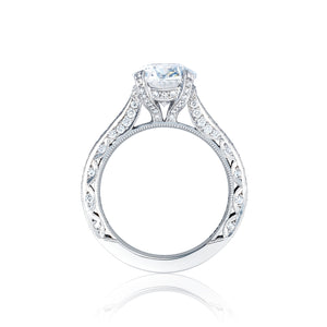 Tacori Platinum RoyalT Oval Diamond Engagement Ring Setting  (0.75 CTW)