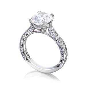 Tacori Platinum RoyalT Oval Diamond Engagement Ring Setting  (0.75 CTW)