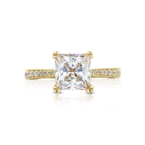 Tacori 18k Yellow Gold RoyalT Princess Diamond Engagement Ring Setting  (0.73 CTW)