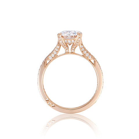 Tacori 18k Rose Gold RoyalT Oval Diamond Engagement Ring (0.45 CTW)