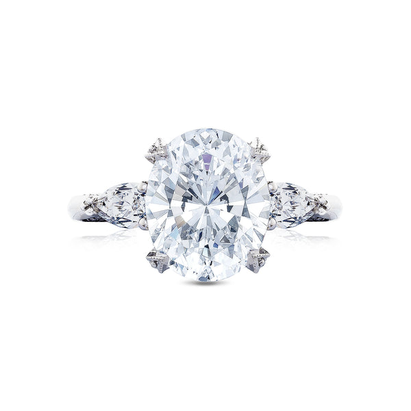 Tacori Platinum RoyalT Oval Diamond Engagement Ring Setting  (0.84 CTW)