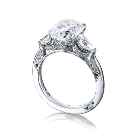 Tacori Platinum RoyalT Pear Diamond Engagement Ring (0.92CTW)