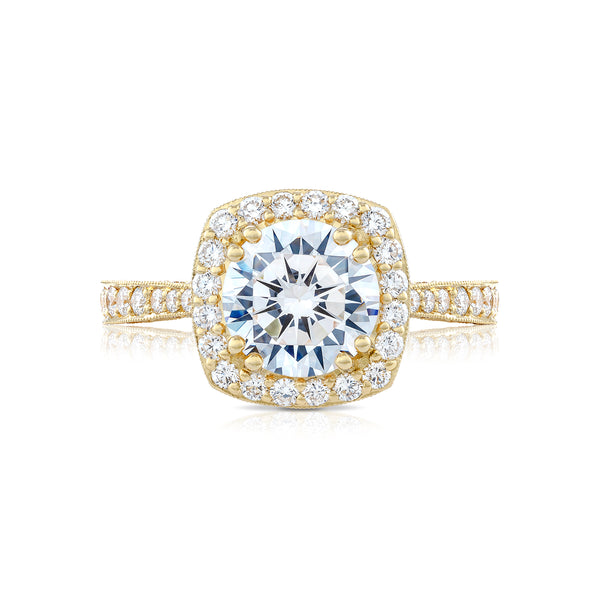 Tacori 18k Yellow Gold RoyalT Round Diamond Engagement Ring Setting   (1.01 CTW)