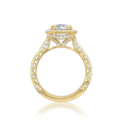 Tacori 18k Yellow Gold RoyalT Round Diamond Engagement Ring Setting   (1.01 CTW)