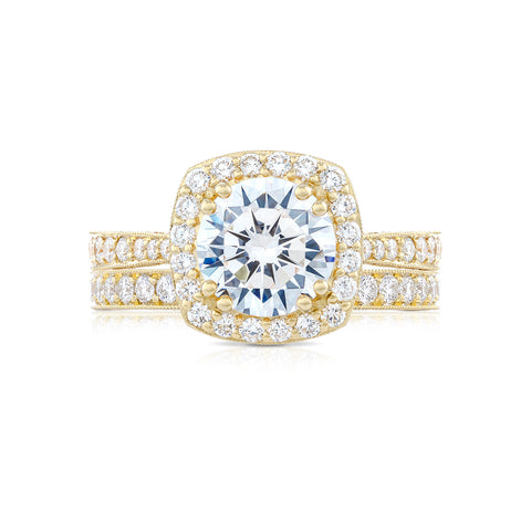 Tacori 18k Yellow Gold RoyalT Round Diamond Engagement Ring Setting   (1.01 CTW)