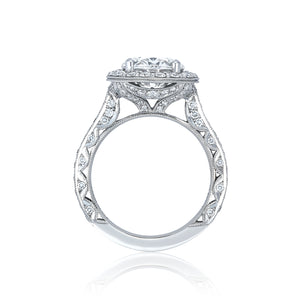 Tacori Platinum  RoyalT Oval Diamond Engagement Ring Setting  (1.26 CTW)