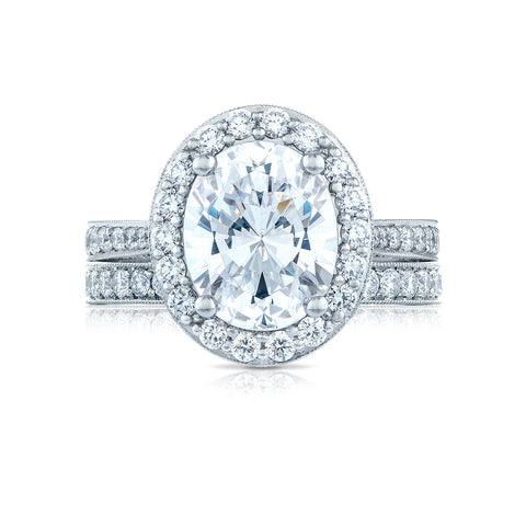 Tacori Platinum  RoyalT Oval Diamond Engagement Ring Setting  (1.26 CTW)