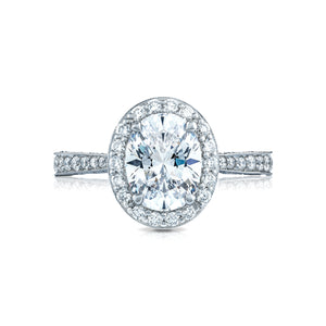 Tacori Platinum RoyalT Oval Diamond Engagement Ring Setting  (0.96 CTW)