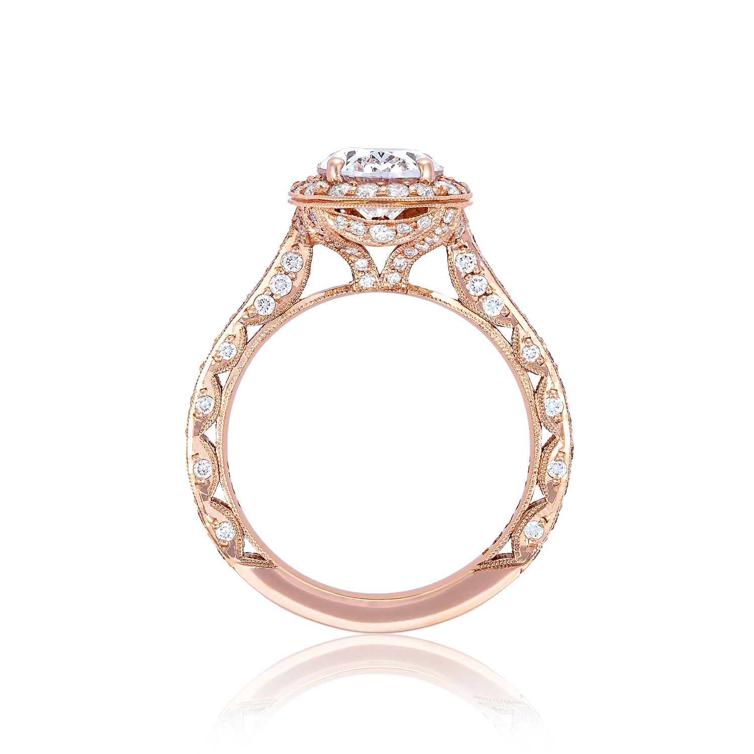 Tacori 18k Rose Gold RoyalT Oval Diamond Engagement Ring (0.96 CTW)