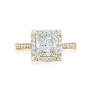 Tacori 18k Yellow Gold RoyalT Princess Diamond Engagement Ring (0.98 CTW)