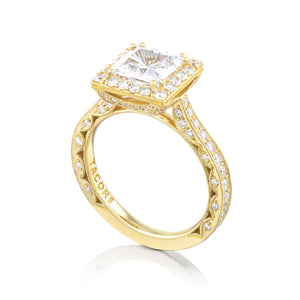 Tacori 18k Yellow Gold RoyalT Princess Diamond Engagement Ring (0.98 CTW)