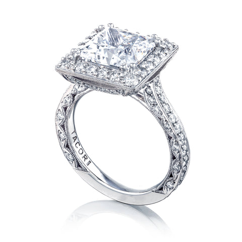 Tacori Platinum RoyalT Princess Diamond Engagement Ring Setting  (1.31 CTW)