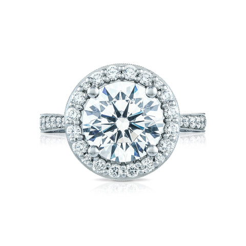 Tacori Platinum RoyalT Round Diamond Engagement Ring Setting  (1.22 CTW)