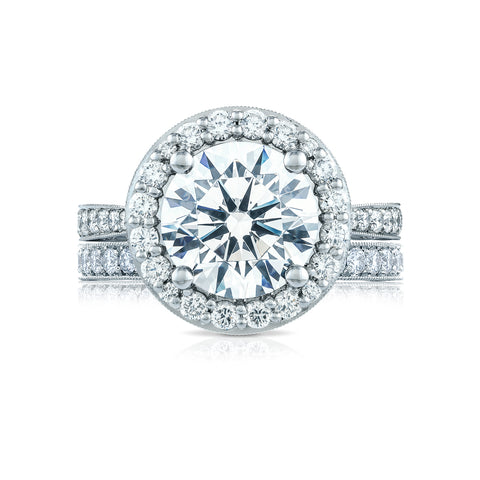 Tacori Platinum RoyalT Round Diamond Engagement Ring Setting  (1.22 CTW)