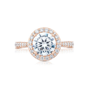 Tacori 18k Rose Gold RoyalT Round Diamond Engagement Ring (0.98 CTW)
