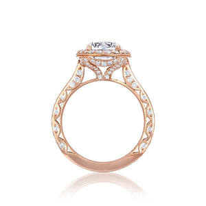 Tacori 18k Rose Gold RoyalT Round Diamond Engagement Ring (0.98 CTW)