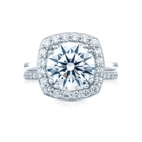 Tacori Platinum RoyalT Round Diamond Engagement Ring Setting   (0.82 CTW)