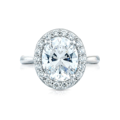 Tacori Platinum RoyalT Oval Diamond Engagement Ring Setting   (0.77 CTW)