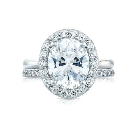 Tacori Platinum RoyalT Oval Diamond Engagement Ring Setting   (0.77 CTW)