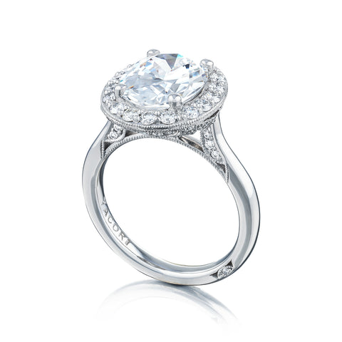 Tacori Platinum RoyalT Oval Diamond Engagement Ring Setting   (0.77 CTW)