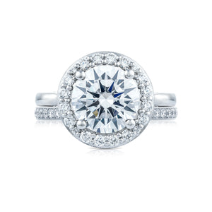 Tacori Platinum RoyalT Round Diamond Engagement Ring (0.68 CTW)