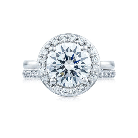 Tacori Platinum RoyalT Round Diamond Engagement Ring Setting  (0.68 CTW)