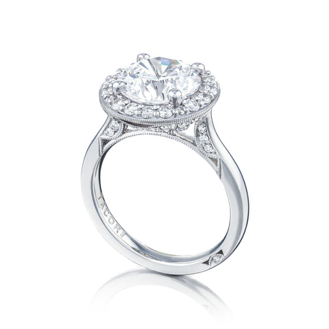 Tacori Platinum RoyalT Round Diamond Engagement Ring Setting  (0.68 CTW)