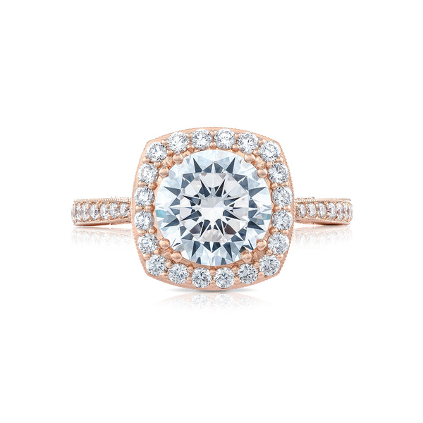 Tacori 18k Rose Gold RoyalT Round Diamond Engagement Ring (0.76 CTW)