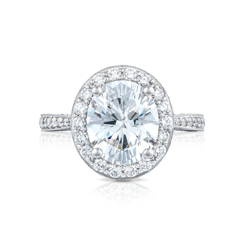 Tacori Platinum RoyalT Oval Diamond Engagement Ring Setting  (0.92 CTW)