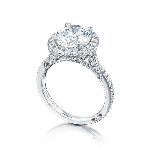 Tacori Platinum RoyalT Oval Diamond Engagement Ring Setting  (0.92 CTW)