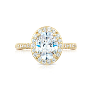 Tacori 18k Yellow Gold RoyalT Oval Diamond Engagement Ring (0.7 CTW)