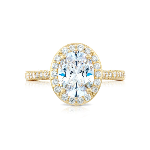 Tacori 18k Yellow Gold RoyalT Oval Diamond Engagement Ring Setting  (0.7 CTW)