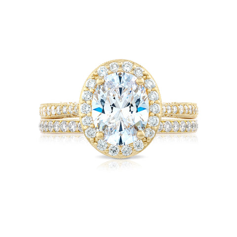 Tacori 18k Yellow Gold RoyalT Oval Diamond Engagement Ring Setting  (0.7 CTW)