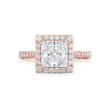 Load image into Gallery viewer, Tacori 18k Rose Gold RoyalT Princess Diamond Engagement Ring (0.73 CTW)