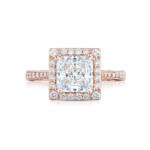 Tacori 18k Rose Gold RoyalT Princess Diamond Engagement Ring (0.73 CTW)