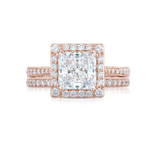 Load image into Gallery viewer, Tacori 18k Rose Gold RoyalT Princess Diamond Engagement Ring (0.73 CTW)