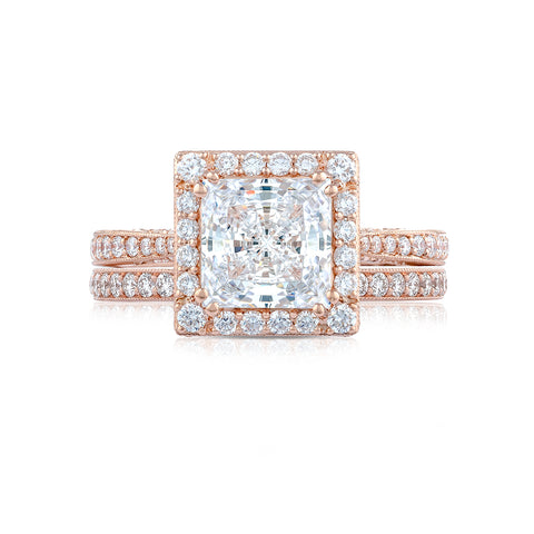 Tacori 18k Rose Gold RoyalT Princess Diamond Engagement Ring (0.73 CTW)