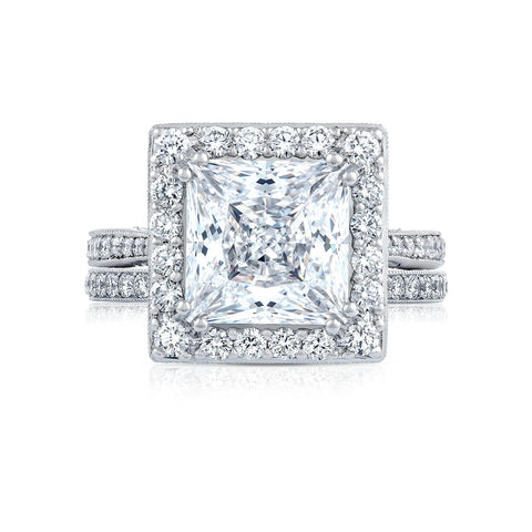 Tacori Platinum RoyalT Princess Diamond Engagement Ring Setting  (1.06 CTW)